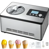 VEVOR Kompressor Eismaschine Eiscrememaschine 2 L 180 W Frozen Joghurtbereiter Speiseeismaschine 3