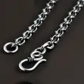 Reale Argento Clasic Rotondo Della Collana Della Catena Per Gli Uomini di Sesso Maschile S925 Sterling Silver Rotonda Della Collana di Collegamento Tailandese Catena D'argento Della Collana di Jewerly