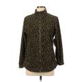 Active by Old Navy Fleece Jacket: Brown Animal Print Jackets & Outerwear - Women's Size Large