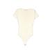 Abercrombie & Fitch Bodysuit: Ivory Solid Tops - Women's Size X-Small