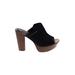 Derek Lam 10 Crosby Mule/Clog: Slip-on Platform Bohemian Black Print Shoes - Women's Size 9 - Peep Toe