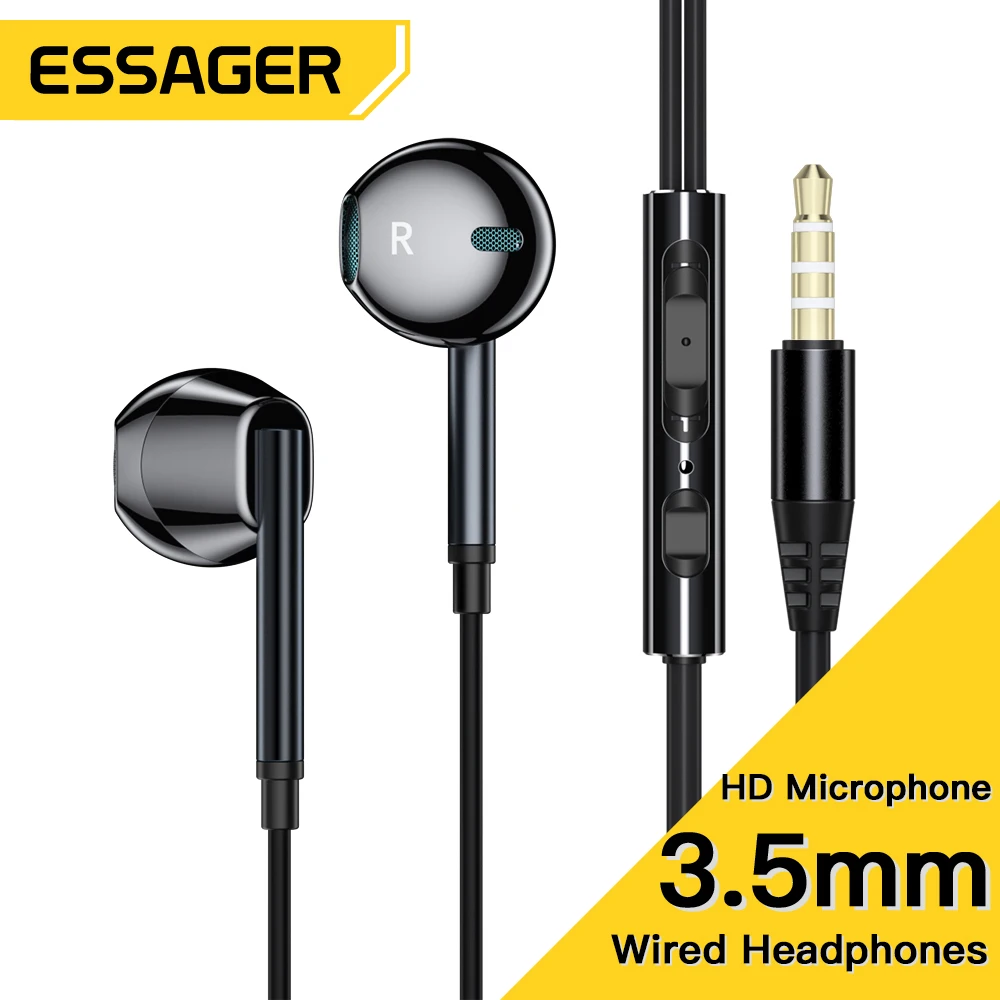 Essager Kabelgebundene Kopfhörer mit Mikrofon, 3,5 mm In-Ear-Kopfhörer für Xiaomi Redmi, Samsung, Computer, PC, Tablets, Smartphone-Headset Image