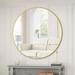 Latitude Run® Wall Mirror Circular Mirror Framed Mirror Round Vanity Mirror Dressing Mirror in Yellow | 0.98 H x 38.19 W x 38.19 D in | Wayfair