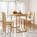 BOMO Farmhouse Counter Height 5-Piece Dining Table Set w/ 1 Rectangular Dining Table & 4 Dining Chairs For Small Places in Brown | Wayfair