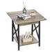 17 Stories Industrial Wash End Table - Sturdy X Frame, Industrial Style Design, 2-Tier Open Shelf Wood in Gray | Wayfair