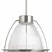 Brayden Studio® Forand 1 - Light Single Bell Pendant, Glass in Brown/Gray/White | 10.88 H x 12.75 W x 12.75 D in | Wayfair BYST8120 43376137