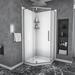 Dcolora 34.12" W x 34.12" D x 72" H Semi-Frameless Neo-Angel Corner Shower Enclosure w/ Tower Bar in Gray | 72 H x 34.12 W x 34.12 D in | Wayfair