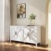 Latitude Run® Freestanding Sideboard Storage Cabinet Entryway Floor Cabinet Wood in White | 15.81 H x 59.06 W x 31.56 D in | Wayfair