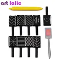Ensemble de plaques magnétiques 3D pour Nail Art 11 pièces baguette étonnante tée outil pour