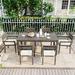 Wildon Home® Patio Dining Set Wood in Gray | 70.9 W x 31.5 D in | Wayfair 023EA3674C3042FB8406A0C4C435499F