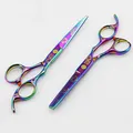 Ciseaux de coiffeur professionnels Japon 440c 5.5 6 sans effet violet coupe de cheveux