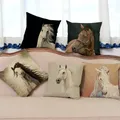 Nouveau animal cheval motif imprimer housse de coussin décoratif taie d'oreiller chaise siège carré