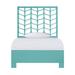 David Francis Furniture Ivy Open-Frame Bed Wood/Wicker/Rattan in Blue | 60 H x 42 W x 83.5 D in | Wayfair B5055-TXL-S135