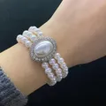 UILZ-Bracelets de perles à trois couches pour femme style baroque bijoux à la main cadeau de fête