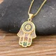 Nidin – collier oeil maléfique Hamsa pour femmes collier de Fatima de palmier coloré meilleur