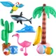 Ballon de plage gonflable en forme de palmier et flamant rose 1 pièce jouet pour piscine Hawaii