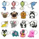 Porte-clés en PVC avec motif animal mignon porte-clés de dessin animé porte-clés de voiture