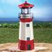 Breakwater Bay Attie Red/White Solar Powered Integrated LED Outdoor Wall Lantern Plastic | 10.25 H x 3.82 W x 3.82 D in | Wayfair