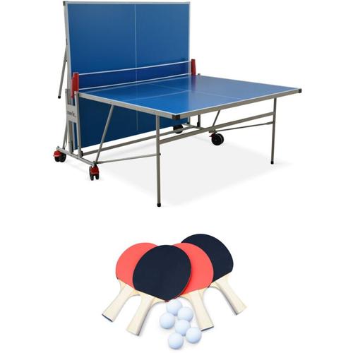 Sweeek - outdoor Tischtennisplatte - Klapptisch mit Zubehör - Blau