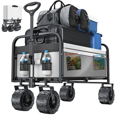 Bollerwagen faltbar mit Breite Reifen Handwagen Transportkarre Gerätewagen inkl. 2 Netztaschen Image