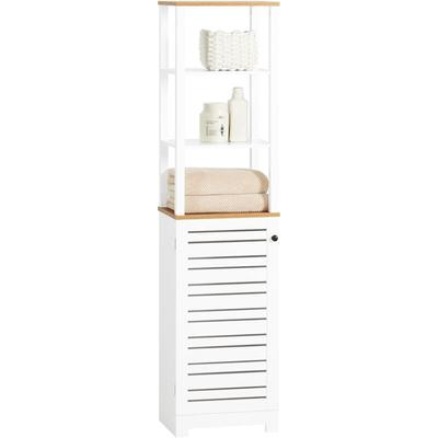 BZR43-W Badezimmer Hochschrank Badschrank Badregal Badezimmerschrank mit 3 offenen Fächern und Image