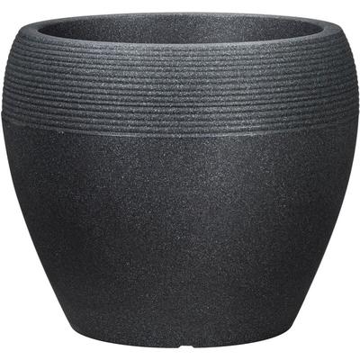 Lineo 48, Pflanzgefäß/Blumentopf/Pflanzkübel, rund, aus Kunststoff Farbe: Schwarz-Granit, 47,3 cm Image