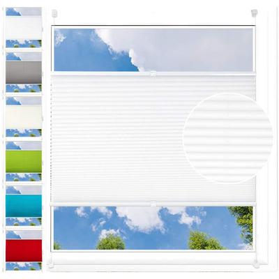 Plissee Klemmfix ohne Bohren 95x130cm (BxH) Weiß Faltrollo Plisseerollo mit Klemmträger Image