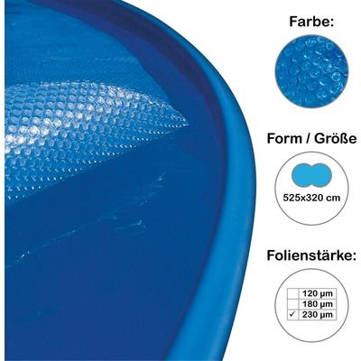 Extra Solarplane, Solarfolie, Luftpolsterabdeckung für Pool achtform 525x320 cm, 230 µm Image