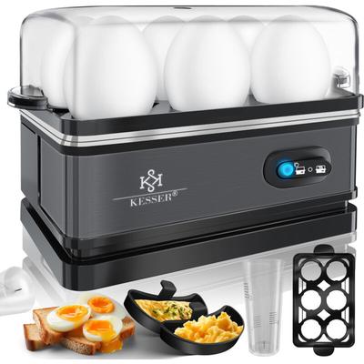 Kesser - Eierkocher für 1 bis 6 Eier elektrisch aus Edelstahl 400W & Warmhaltefunktion Image