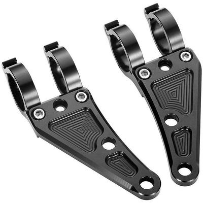 Woosien - 41mm Motorrad Scheinwerfer Halterung Aluminiumlegierung Schwarz Für Gabelrohre M10 Loch Image