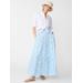 J.McLaughlin Women's Ophelia Maxi Skirt in Mini Bloomsbury White/Blue, Size XL | Cotton