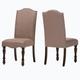 Wenty Transitional Antique Cherry Beige Set Of 2Pc Side Chairs Padded Fabric Turned Legs Dining Room Furniture Wood/Upholstered in Brown | Wayfair