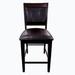 Wenty Farmhouse Style 2Pc Dark Espresso PU Counter Height Chair Bar Stool Footrest Faux Leather Fabric Back Seat Wooden Furniture Faux Leather/Wood/Upholstered | Wayfair