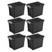 Sterilite Rugged Industrial Stackable Storage Tote w/Lid Plastic in Black | 6,30 | Wayfair 6 x 14839006