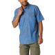 Wrangler Authentics Men's Short Sleeve Classic Woven Shirt Button, Mid Wash, Large