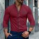 Men's Shirt Band Collar Shirt Summer Shirt Dress Shirt Button Up Shirt Casual Shirt White Wine Blue Long Sleeve Stripe Band Collar Daily Vacation Splice Clothing Apparel Cotton Cotton Blend Fashion