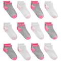 Simple Joys by Carter's Baby Mädchen 12-Pack No-Show Infant-and-Toddler-Socks, Grau/Rosa/Weiß, 4-5 Jahre (12er Pack)