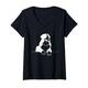 Damen Line Art Beagle für Hundeliebhaber T-Shirt mit V-Ausschnitt