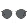 Round Metal Antiqued Dark Gray Sunglasses Rb3447 9229b1 47 - Gray - Ray-Ban Sunglasses