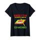 Damen 80er 90er Jahre Retro Party Verkleidung Kassette 80´s 90´s T-Shirt mit V-Ausschnitt