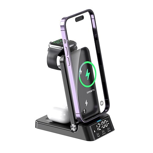 Ladestation 25 W Ausgangsleistung Drahtlose Ladestation 4 in 1 für mehrere Geräte Sicherheitsschutz Für Apple Watch Mobiltelefone Smart Uhr Image