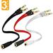 Headphone Splitter 3-Pack Stereo Audio Jack Splitter Cable for Computer 3.5mm Female to 2 Dual 3.5mm Male Headphone Mic Audio Y Splitter Cable Smartphone Headset to PC Adapter