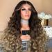 LIANGP Beauty Products Curly Gradient Wig Fashion Girl Brown Synthetic Natural Long Wig Hair Full Party wig Beauty Tools