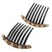 2PCS 7 Teeth Hair Side Combs Rhinestone Floral Twist Combs Rhinestone Flower Hairpin Decorative Hair Combs Accessories for Women (2 Style)