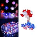 Giyblacko 4th of July Independence Day Light String Decoration American Flag Copper Wire Lamp Fourth Of July Flag LED String Five Pointed Star String Lights Fourth Of July Decorative Lights String