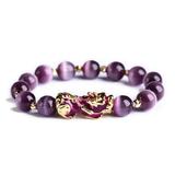 Soug Feng Shui Bracelet Chakra Healing Amethyst Citrine Pi Xiu With Charm New