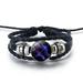 Soug Serene Manifestation Bracelets 12-Constellations Gemstone Leather Improve Energy New