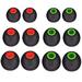 epacks Replacement Noise Isolation Silicone Soft Ear Buds Earplug Tips for Senso TOZO Sony Zeus Otium Hussar Sport in Ear Headphones Wireless Earphones (Red Green Small Medium Large - 6 Pair)