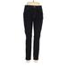 White House Black Market Jeans - Mid/Reg Rise Skinny Leg Boyfriend: Black Bottoms - Women's Size 10 - Indigo Wash