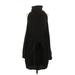 Lulus Casual Dress - Sweater Dress High Neck Sleeveless: Black Solid Dresses - Women's Size Small